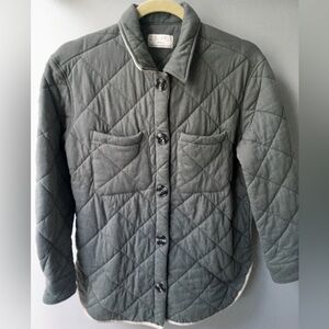 Z Supply Quilted Maya Button Down  Mid Length Shacket